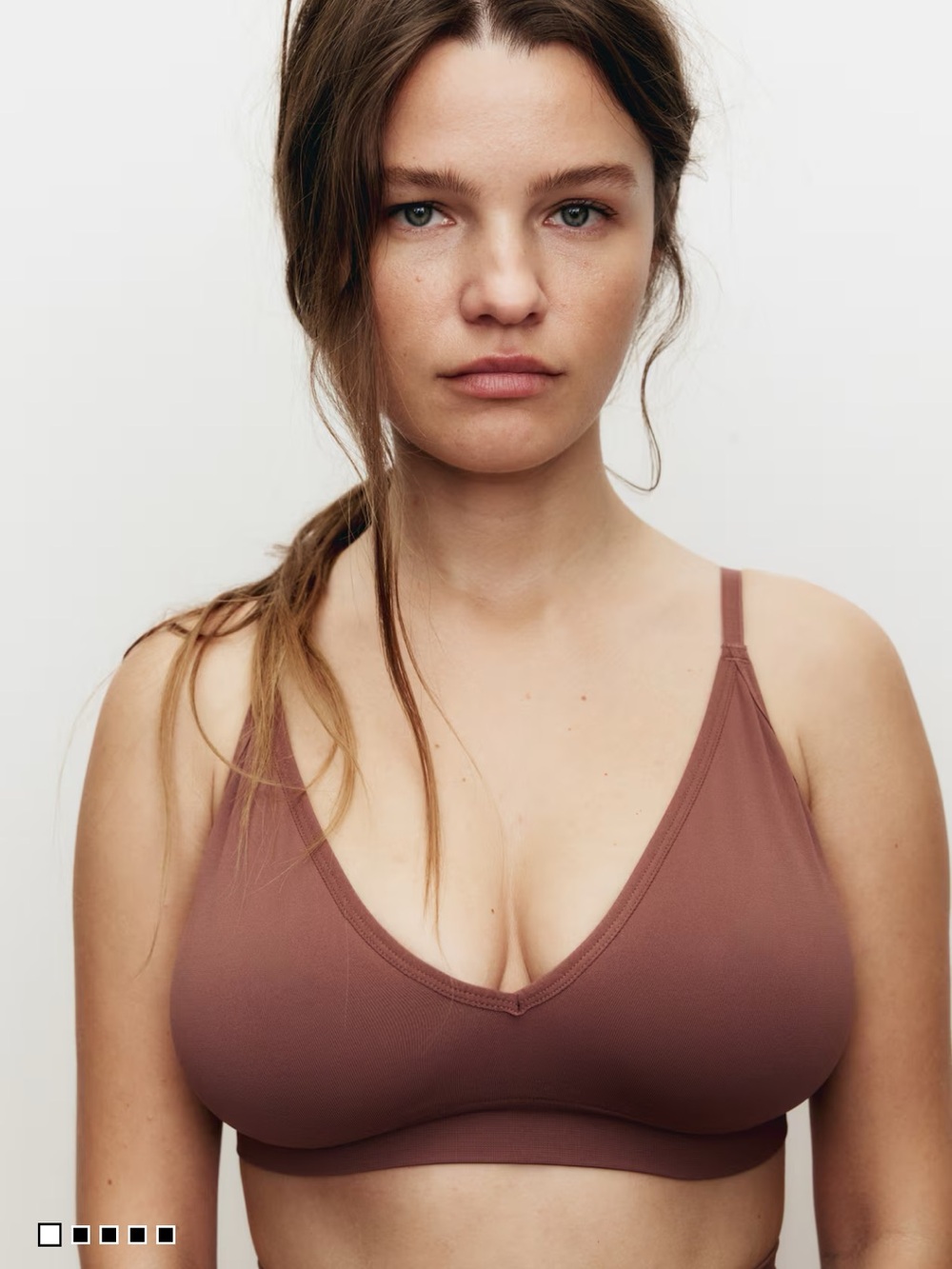 H&M Sienna Seamless Padded Soft-Cup Bra bralette h&m brown tan tawny